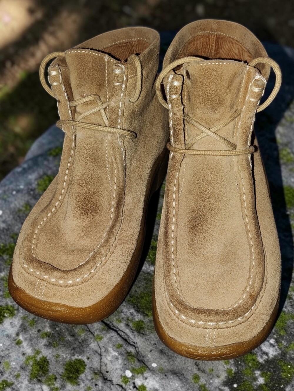 Report Kanga Tan Suede Ankle Boots Chukka Moccasin Style Women's 6, Y2k 90's